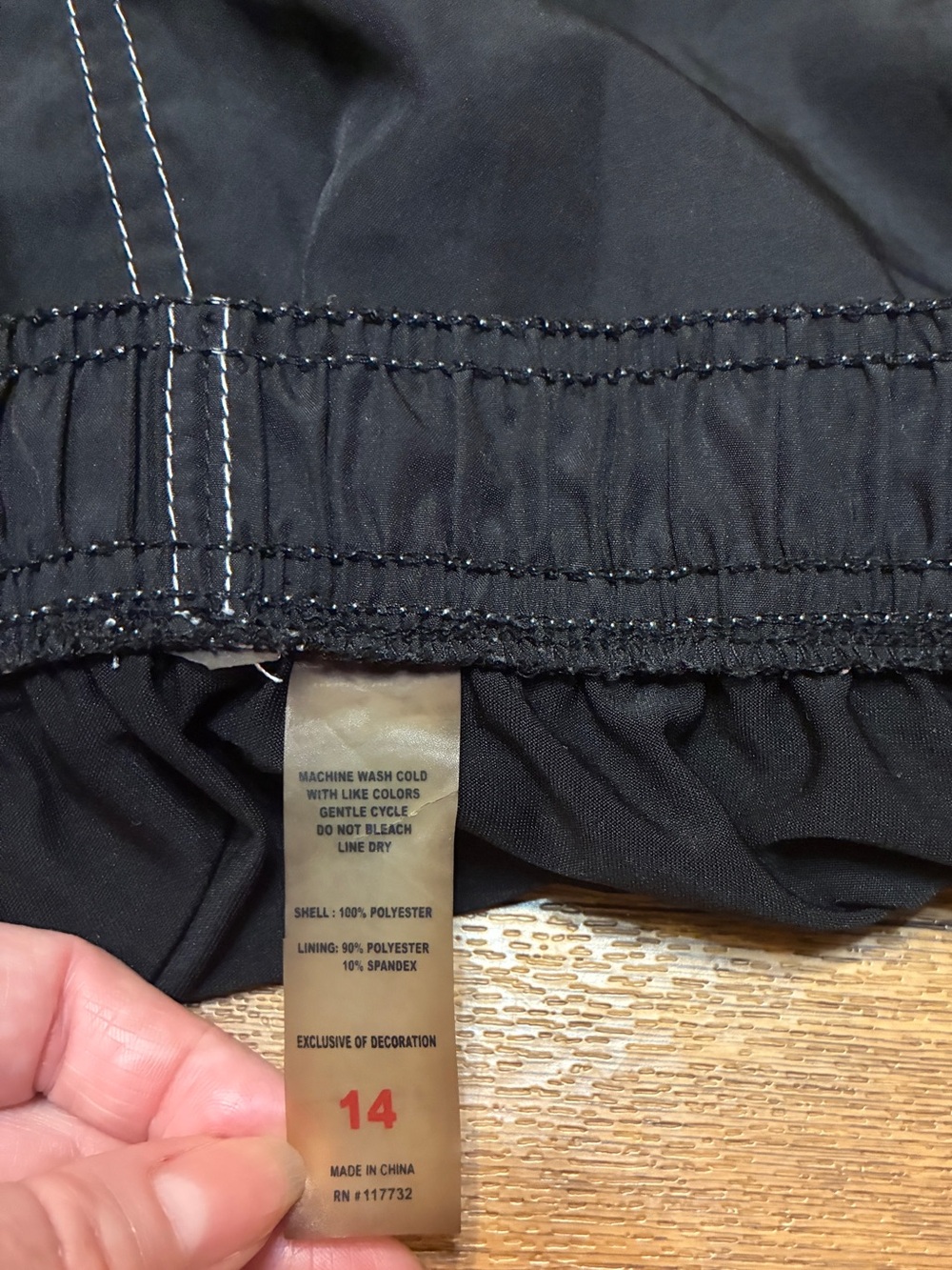 Women's Black Swim/Board Shorts with Pink Drawstring Size 14 - Picture 5 of 7